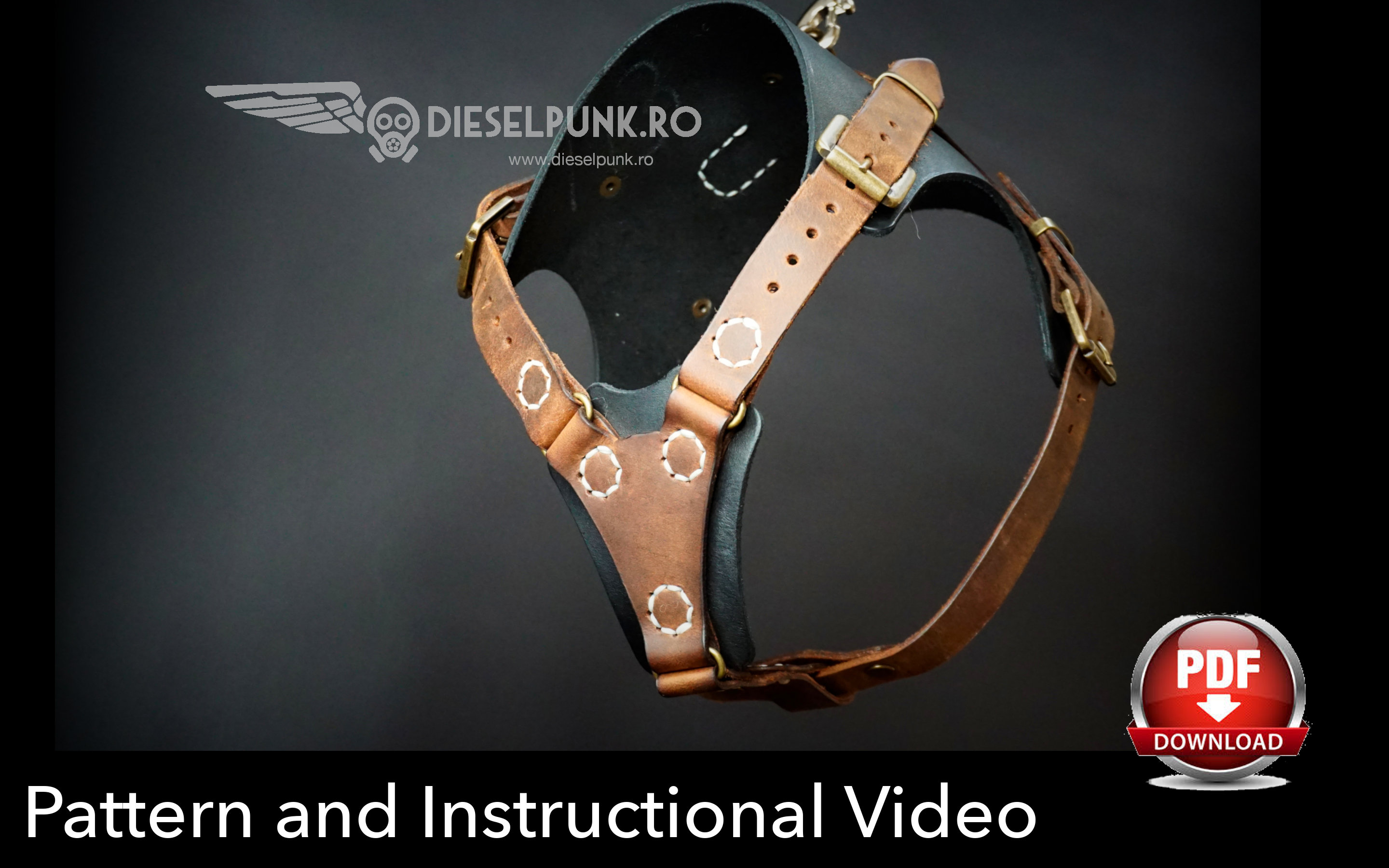 Dog Harness Pattern leather Harness With Pocket DIY Pdf Download 