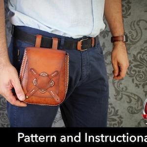 Classic Belt Pouch Pattern: Leather Hip Bag Template (PDF) with Video Tutorial