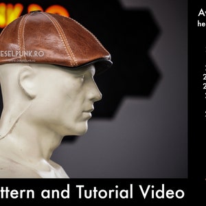 Flat Cap PATTERN Peaky Blinders Hat Duckbill Cap Pattern Video Tutorial image 2