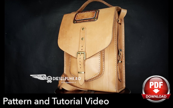 Bag Pattern - Leather DIY - Pdf Download - Messenger Bag - Video Tutorial