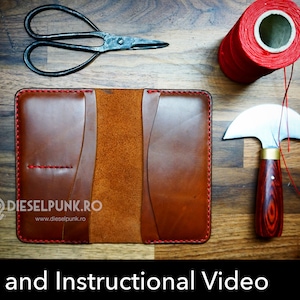 Long Wallet Pattern - Leather DIY - Pdf Download - Wallet Template - Video Tutorial