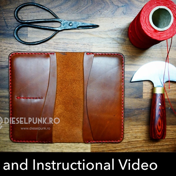 Long Wallet Pattern - Leather DIY - Pdf Download - Wallet Template - Video Tutorial