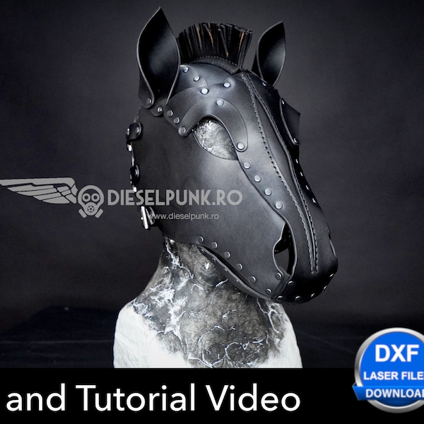 Modèle de masque de cheval - Masque DIY - Téléchargement pdf - Modèle de capuche de poney