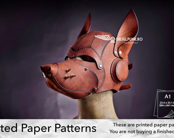 Dog Mask PAPER Pattern - DIY Pattern - Paper template - Video Tutorial