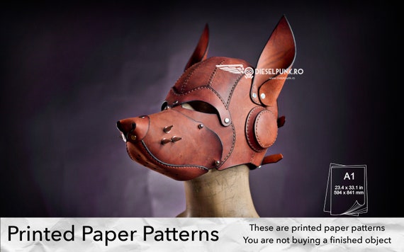 Dog Mask PAPER Pattern - DIY Pattern - Paper template - Video Tutorial