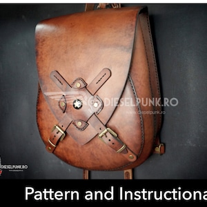 Backpack Pattern - Leather DIY - Pdf Download - Leather Pattern - Rucksack Pattern - Bag Pattern - Crossbody Backpack - Video Tutorial