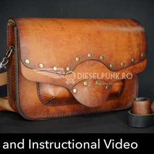 Patroon leren tas - leren doe-het-zelf - pdf-download - leren patroon - sjabloon leren tas - patroon uniseks tas - tassjabloon