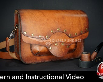 Leather Bag Pattern: Unisex Satchel Template - PDF Download