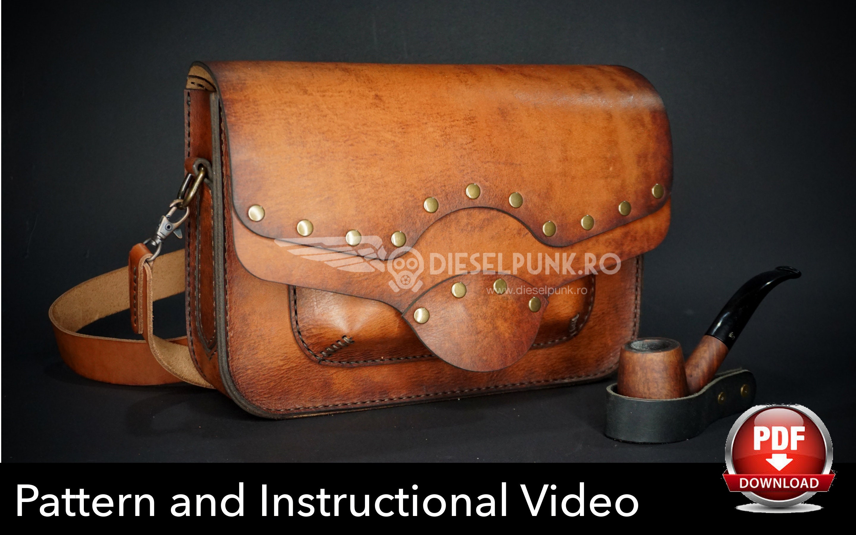 Leather Bag Pattern - Leather DIY - Pdf Download - Leather Leather Bag Pattern - Leather DIY - Pdf Download - Leather