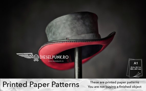 Top Hat Pattern - PAPER Pattern -  Leather Hat Template