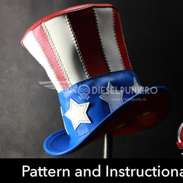 Top Hat Pattern: Uncle Sam Style - DIY Leather Craft PDF