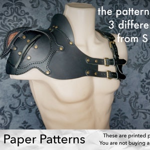 Shoulder Armor Pattern - Printed PAPER Patterns - Leather DIY - Leather Bag - Video Tutorial