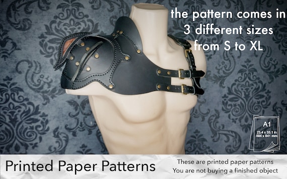 Shoulder Armor Pattern - Printed PAPER Patterns - Leather DIY - Leather Bag - Video Tutorial