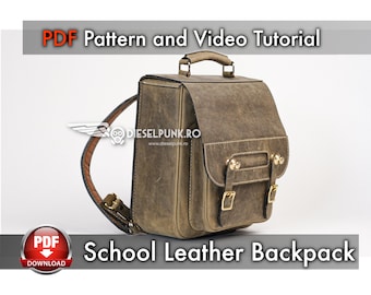 Patrón para mochila escolar de cuero - PDF imprimible con guía en vídeo