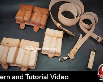 Modèle de pochette à munitions - Cuir DIY - Téléchargement pdf - Pochette à munitions - Tutoriel vidéo