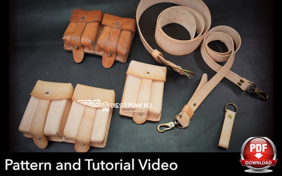 Ammo Pouch Pattern - Leather DIY - Pdf Download - Ammunition Pouch - Video Tutorial