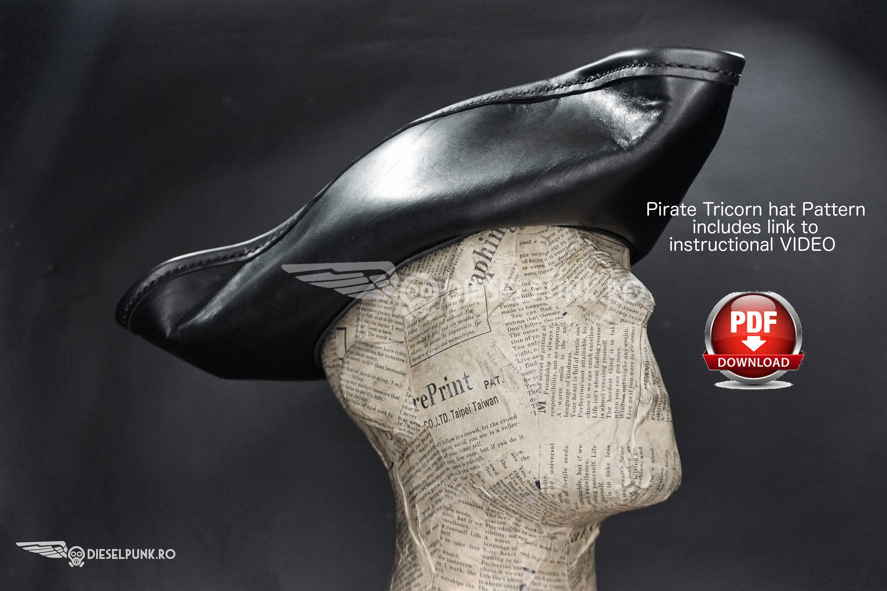 Pirate Hat PATTERN DIY Hat Pdf Download Video Tutorial | Etsy