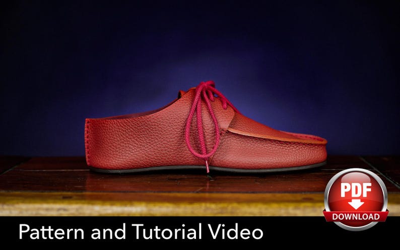 Leather Moccasins Pattern: DIY Loafers Template (PDF) with Video Tutorial image 2