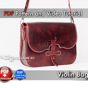 Modello per borsa - Fai da te in pelle - Scarica PDF - Borsa per violino - Video tutorial
