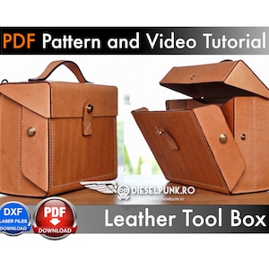 Leather Tool Box Pattern - Pdf Download - Leather DIY - Tool Bag - Video Tutorial