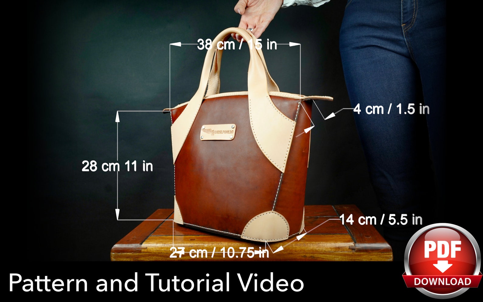 Ladies Bag Pattern Leather DIY Pdf Download Leather Bag Etsy