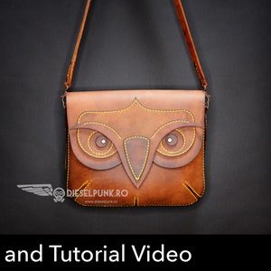 Owl Bag Pattern - Leather Bag Pattern - Leather DIY - Pdf Download - Leather Bag Template - Unisex Bag Pattern - Bag Template
