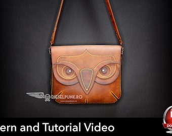 Owl Leather Bag Pattern: DIY Unisex Bag Template (PDF Download)