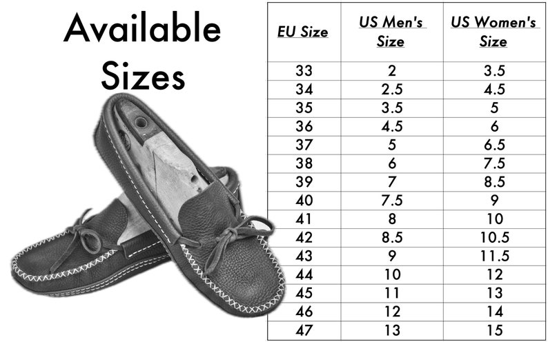 May include: A size chart showing European shoe sizes, UK men's shoe sizes, and UK women's shoe sizes. The chart shows the corresponding sizes for each measurement system.