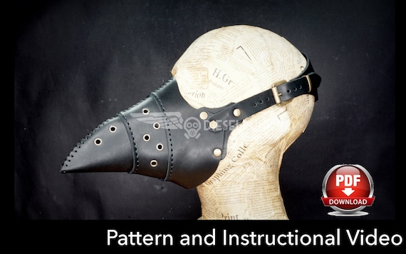 Plague Doctor Mask Pattern - Leather DIY - Pdf Download - Video Tutorial