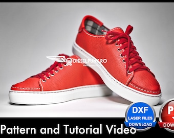 Sneakers Pattern - Shoe Templates - Leather DIY - Pdf Download - Leather Sneakers DIY - Video Tutorial