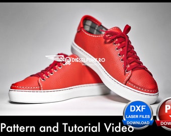 Sneakers Pattern - Shoe Templates - Leather DIY - Pdf Download - Leather Sneakers DIY - Video Tutorial