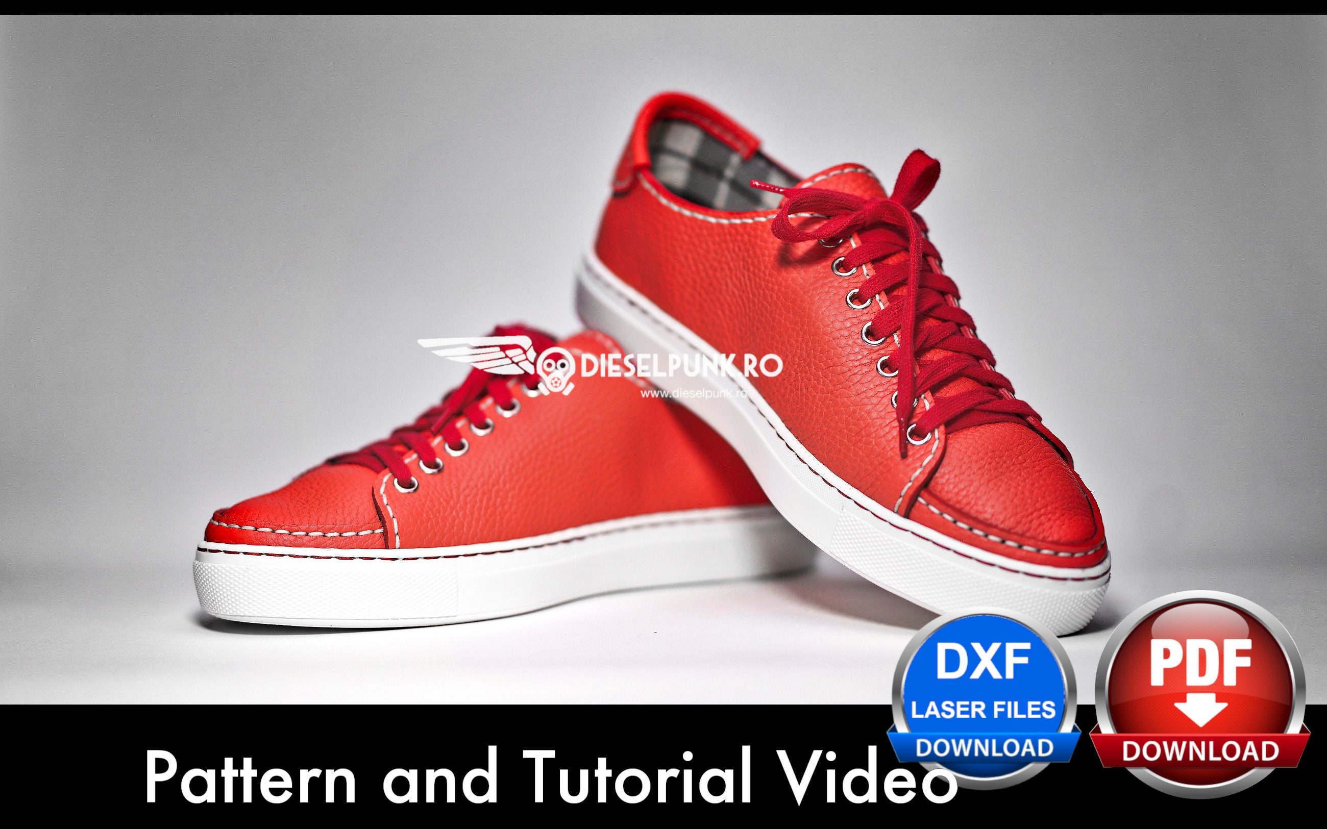 Sneakers Pattern Shoe Templates Leather DIY Pdf Download