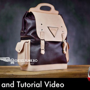 Backpack Pattern - Leather DIY - Pdf Download  - Video Tutorial