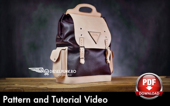 Backpack Pattern - Leather DIY - Pdf Download  - Video Tutorial