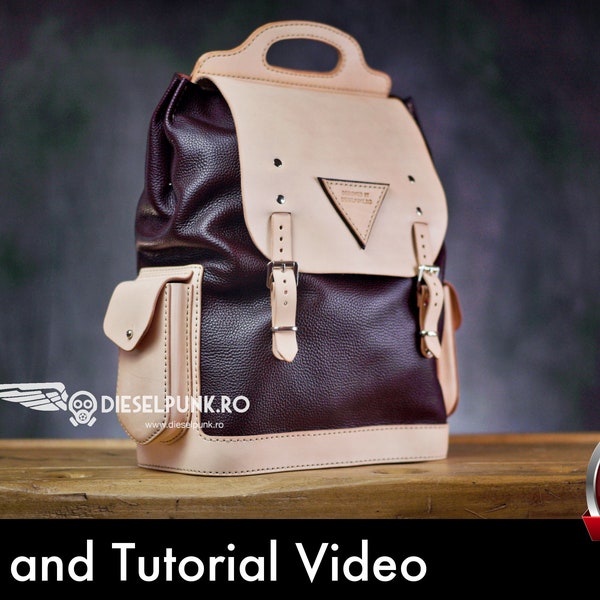 Backpack Pattern - Leather DIY - Pdf Download  - Video Tutorial