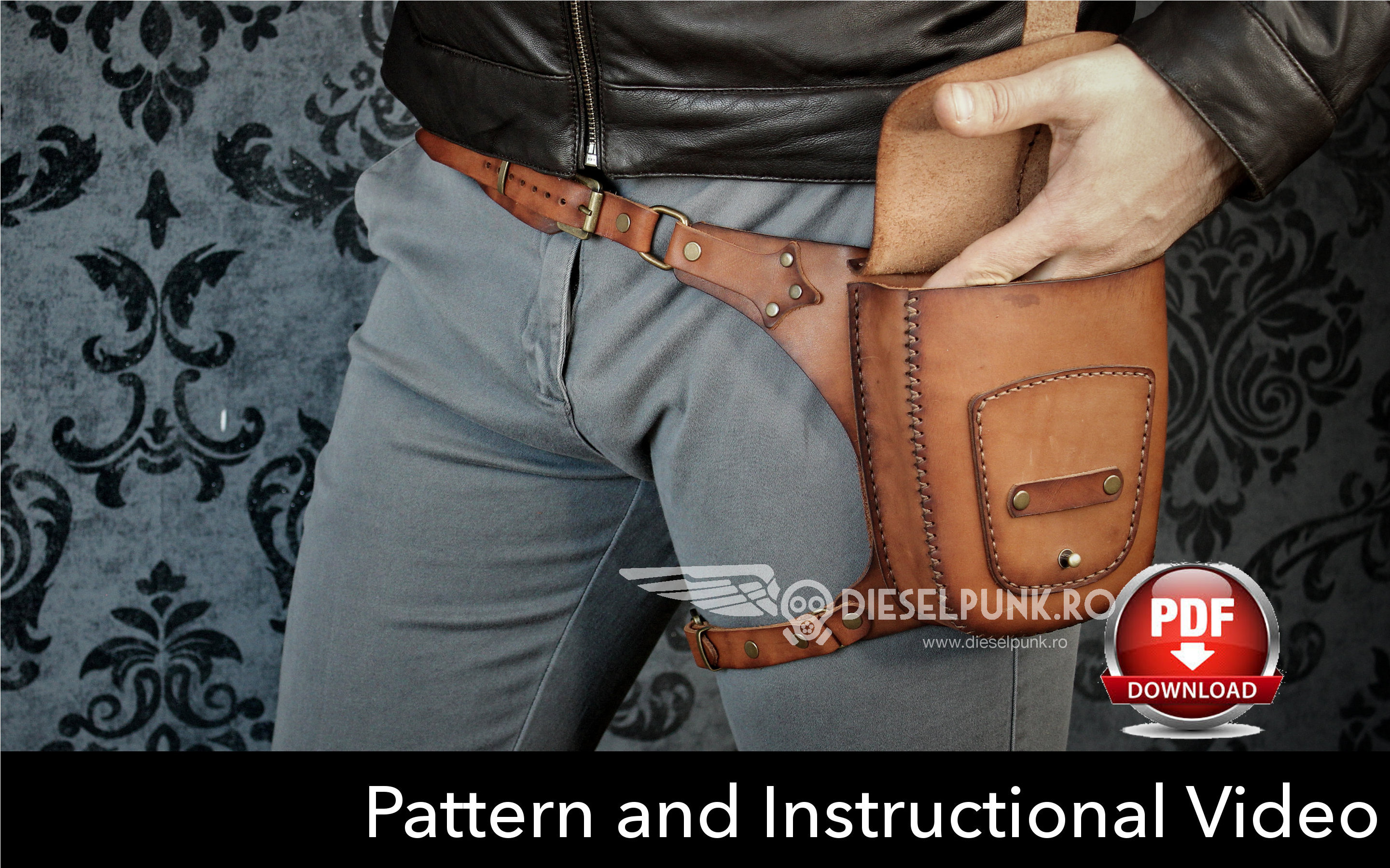 How to make leather Hip Bag with PDF PATTERN 