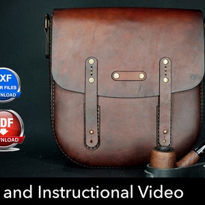 Bag Pattern - Leather DIY - Pdf Download - Messenger Bag - Video Tutorial