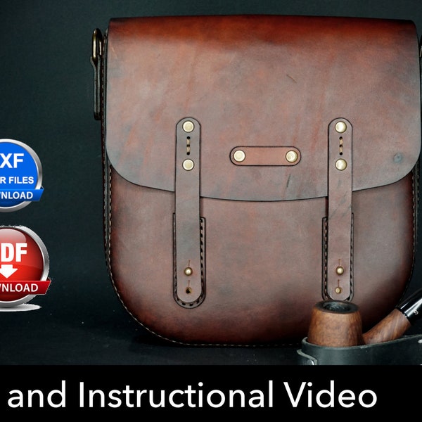 Bag Pattern - Leather DIY - Pdf Download - Messenger Bag - Video Tutorial