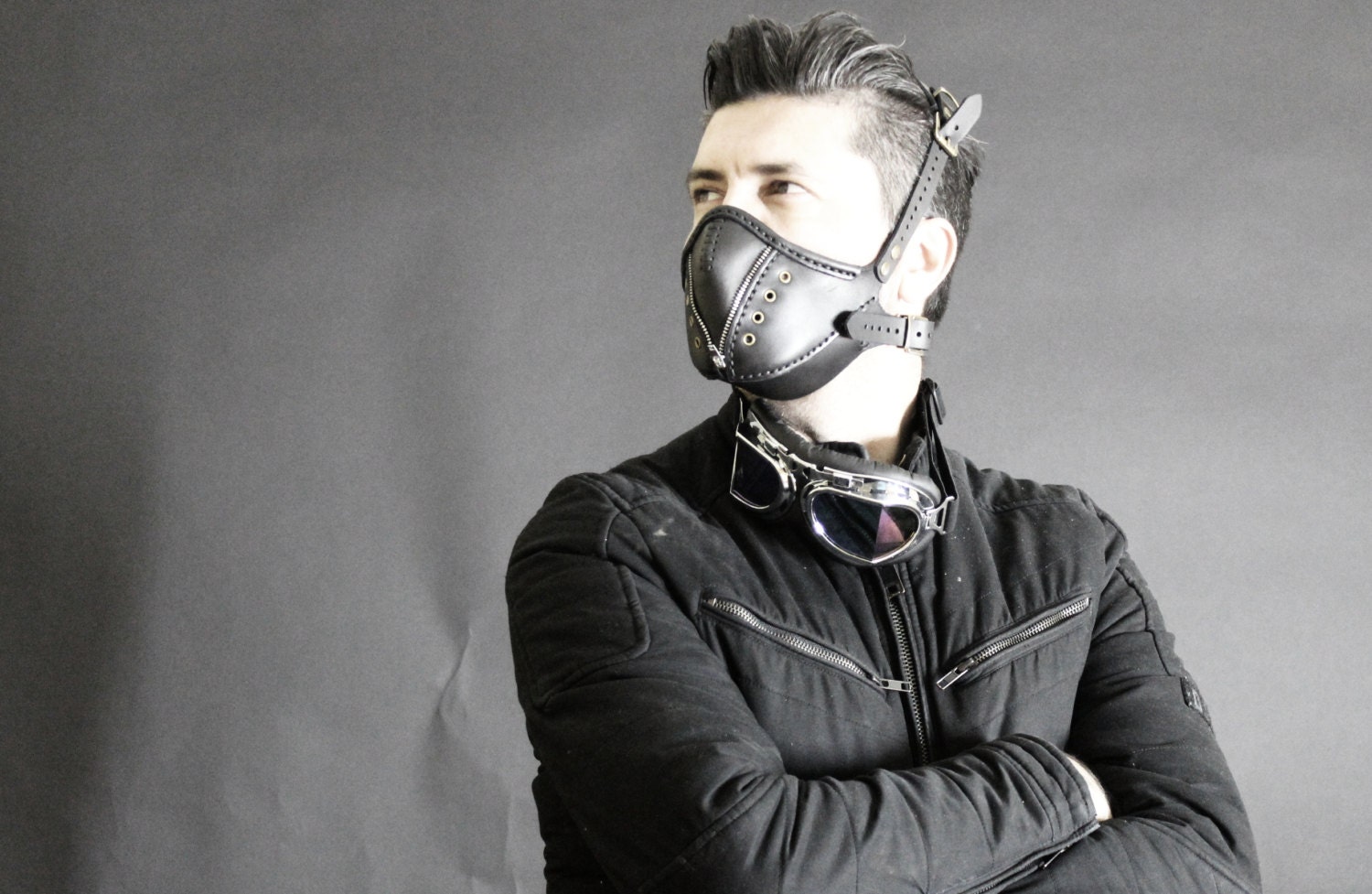 Steampunk Mask Leather Mask Halloween Mask Mouth Mask LARP