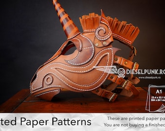 Unicorn Mask PAPER Pattern - DIY Pattern - Paper template - Video Tutorial