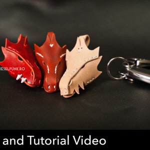 Conjunto de patrones para trabajar el cuero: collar para perro, llavero de dragón, gafas steampunk y tarjetero (descarga en PDF)