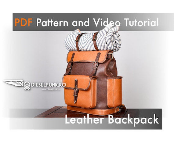 Backpack Pattern - Leather DIY - Pdf Download  - Video Tutorial