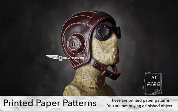 Aviator Cap Pattern - PAPER Pattern - Aviator Hat Leather Template