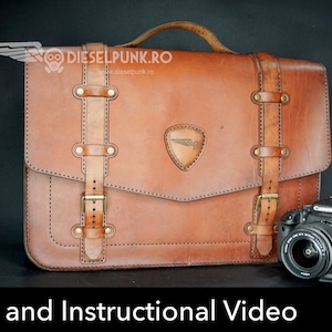 Laptop Bag Pattern - Leather DIY - Pdf Download - Leather Bag - Video Tutorial