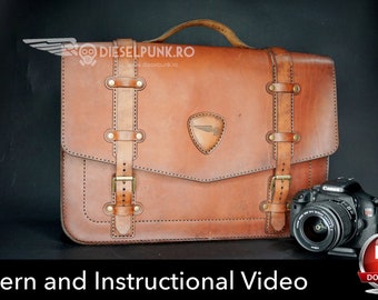 Laptop Bag Pattern - Leather DIY - Pdf Download - Leather Bag - Video Tutorial