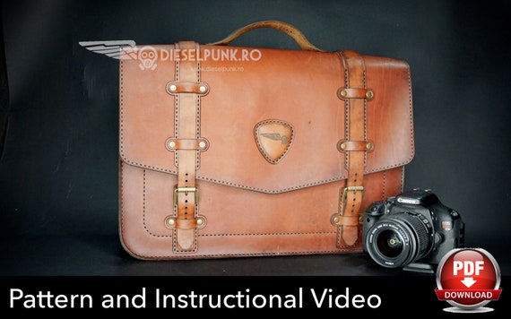 Laptop Bag Pattern - Leather DIY - Pdf Download - Leather Bag - Video Tutorial