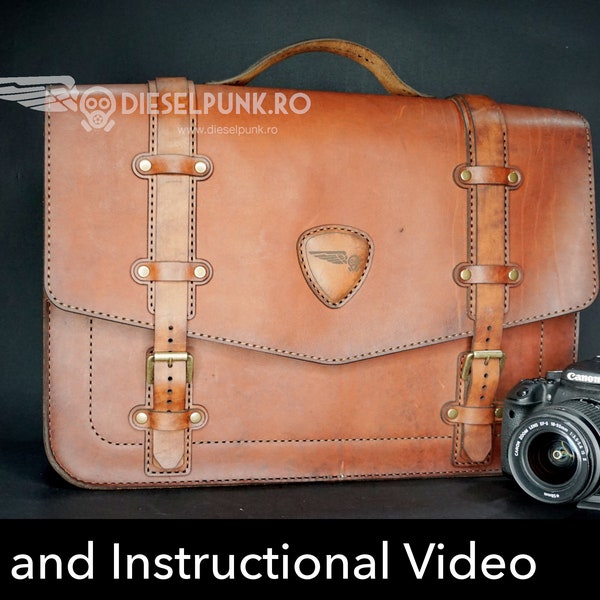 Laptop Tasche Schnittmuster - Leder DIY - Pdf Download - Ledertasche - Video Anleitung