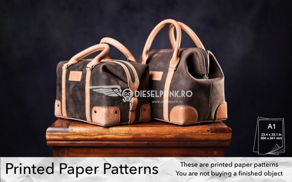 Bag Pattern - Printed Paper Patterns - Leather DIY - Doctor Bag - Video Tutorial