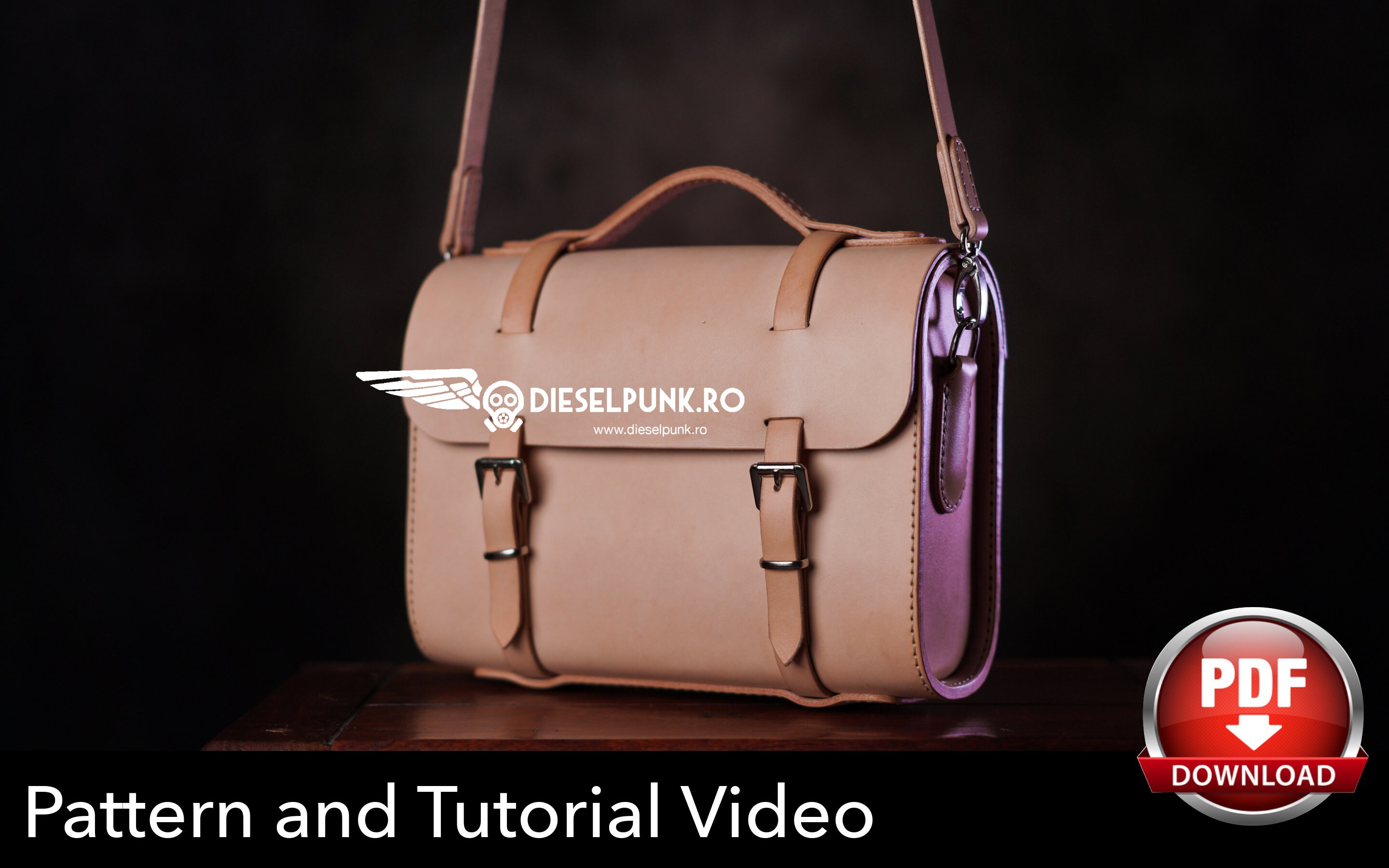 Leather Bag Pattern Leather DIY Pdf Download Messenger Bag