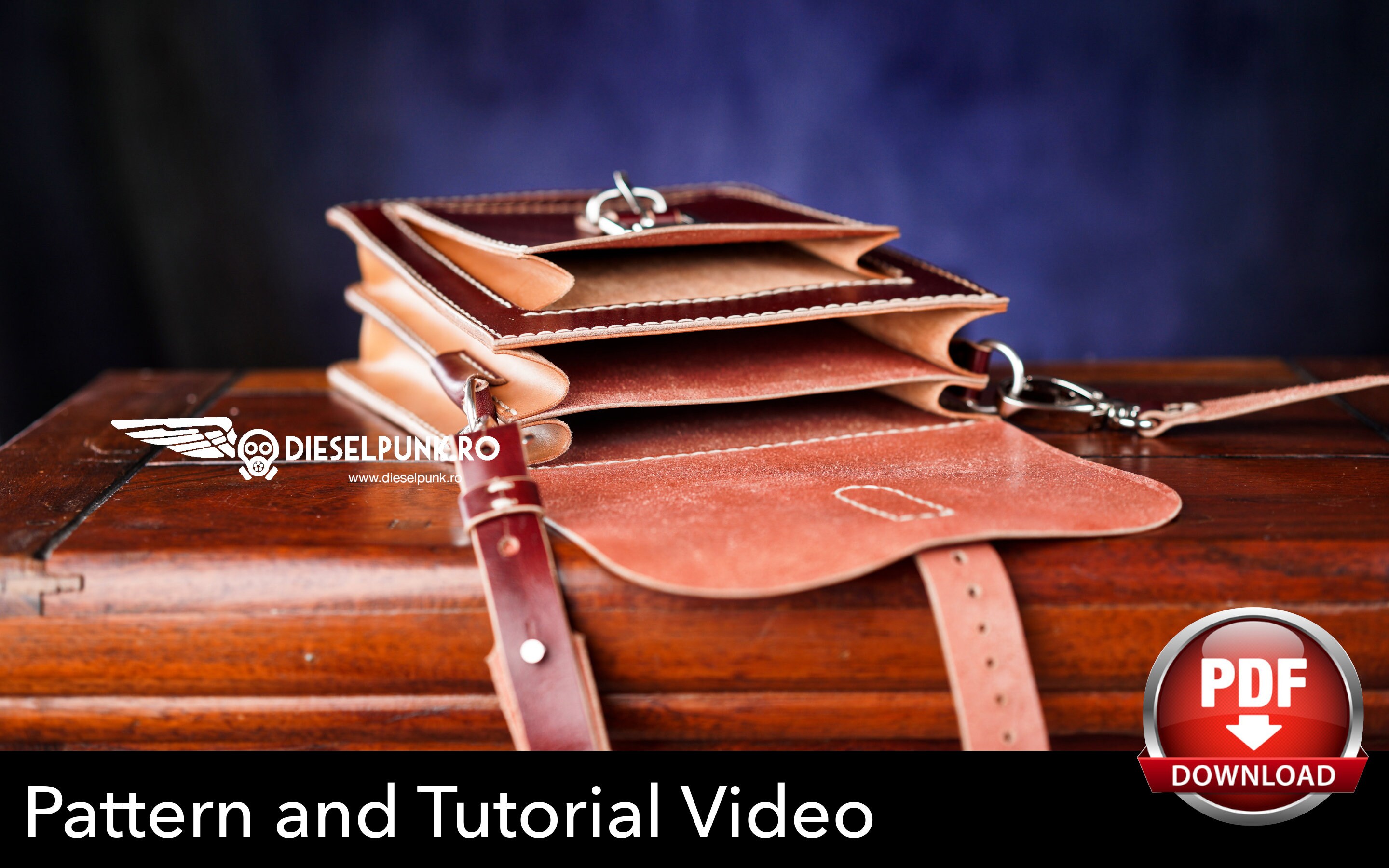 EDC Bag Pattern Leather Bag DIY Pdf Download EDC Bag Video Tutorial